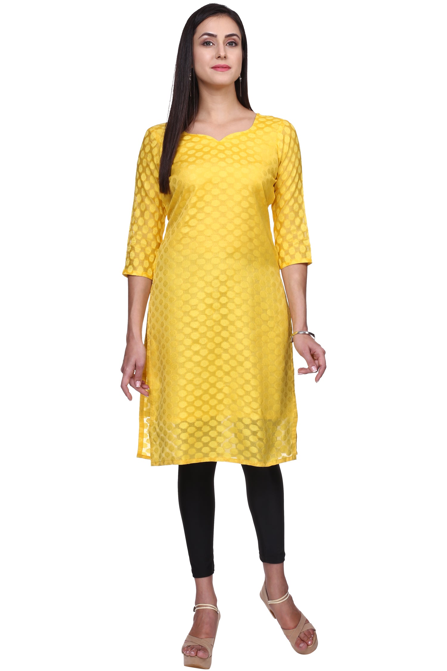 Buy HIRSHITA Combo of Rayon A-Line Kurti with Cotton Lycra Leggings at  Amazon.in